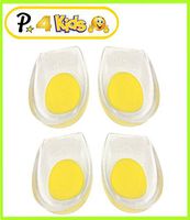 Presadee Kid’s Heel Cup Gel Silicone Foot Cushion Ankle Pain Relief Walking Shock Absorbent Protection Support (2 Pack - Yellow)