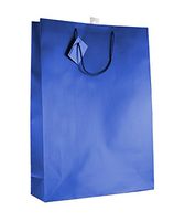 12-PC Solid Color Gift Bags, Matt Laminated, Dark Blue Color