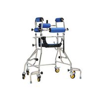 JAD@ Standing Walk Stand/Walker/Walk Aid/Stand Frame with Seat Wheel Rehabilitation Device Folding Height Adjustable Lower Limb Walker Disabled Skid Stand Children Stand Frame