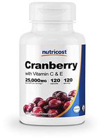 Nutricost Cranberry Extract (25,000mg) (120 Capsules) with Vitamin C & Vitamin E