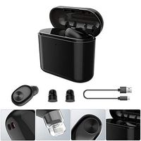 Wireless Earbuds Echo One Wireless Sport Earbud 8 Hours Talking Time HD Microphone Bluetooth Headset, Built-in Mic, Power Display On. One Piece with Charging Case - Black Color (Black)