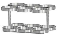 FWF Oxygen Rack Holds 6 (M-22 OR JD 5.50 Style) CYLINDERS Diameter of 5.25" Made in USA