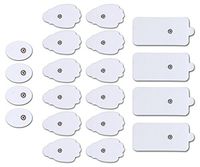 Belifu Electrode Pads 20 PCS with 2.35mm Shielded Replacement Electrode Wires with 4 Snap Connectors, Standard Connection Snap 3.5mm Cable for Tens EMS Massager