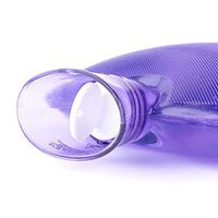 Attmu 3 Pack Classic Rubber Transparent Hot Water Bottles for 3 Different Sizes, 2 Liter, 1 Liter and 0.5 Liter - Purple
