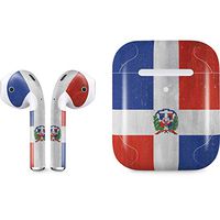Skinit Decal Audio Skin for Apple AirPods with Wireless Charging Case - Officially Licensed Skinit Originally Designed Dominican Republic Flag Distressed Design