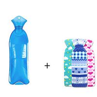 YUN Hot Water Bottle Water Warm Water Bag Warm Hand Warm Palace Explosion-Proof Long Strip Cute Trumpet Carry (Color : Blue)