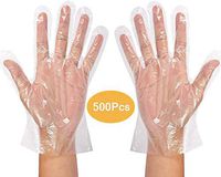 500 pcs Disposable Clear Plastic Gloves Plastic Disposable Food Gloves-Large, Polyethylene Gloves for Food - Latex Free Gloves - Clear Food Prep Gloves - Food Handling Gloves