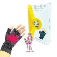 Better Now Arthritis Gloves Pain Relief Compression Fit Fingerless Hand Copper (M)