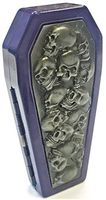 Eclipse Raised Biker Designs Crushpoof Metal Coffin Shaped Cigarette Case, 100s, 3101COF-1 (Purple Skulls)