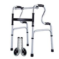 Lqdpdd Lightweight Folding Four Wheel Rollator Walker with Padded Seat, Walker Folding Portable Adjustable Height Supports Up to 396 Lbs Rehabilitation Safety Frame & Rail