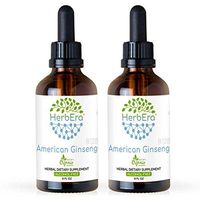 American Ginseng B120 (2pcs) Alcohol-Free Herbal Extract Tincture, Super-Concentrated American Ginseng (Panax Quinquefolius) Dried Root (2x4 fl oz)