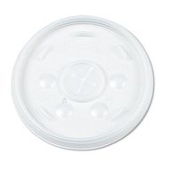 DCC32SL - Dart Plastic Lids, for 32-oz. Hot/Cold Foam Cups, Straw Slotted Lid, White