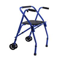 Walkers for Seniors with Seat Walker, can be Folded, Portable and Portable Trolley, Travel Shopping cart, Aluminum Alloy, Maximum Load Capacity 210 pounds Rolling Walkers (Color : Blue)