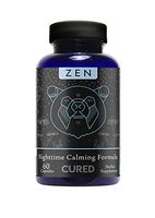 Cured Nutrition Zen Calming Formula Sleep Aid, 60 Capsules, Relaxation & Anxiety Relief, Nighttime Herbal Supplement with Hemp Extract, Mushrooms, Valerian Root, Reishi & Magnesium Glycinate