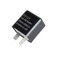 12V Speed Adjustable 2 Pin Direct Replacement Compatible LED Electronic Flasher Relay fix CAR and MOTORCYCLE Turn Signal & Hazard Warn Hyper Flash (Black)