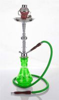 1 hose 23" Arabic Green Hookah Shisha Nargila water glass vase pipes smoke sale