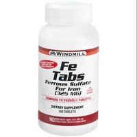 Windmill FE Tabs Ferrous Sulfate, 325mg, 300 Count Per Bottle (3 Pack)