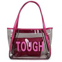 pollyhb Messenger Bag, Stylish Girl Transparent Jelly Bag Handbag Letters Shoulder Bags Leisure Handbag