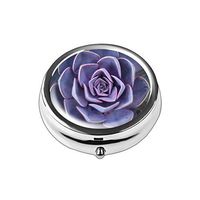 Pill Box - Lizimandu Compact 3 Compartment Medicine Case, Pill Box for Pocket or Purse (1-Purple Flesh)