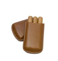 Tampa Fuego Cigar Case Genuine Leather Cognac Unlined Robusto
