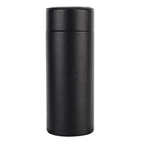 Garosa Cigar Box Portable Cigar Humidor Storage Pot Handmade Cedar Wood Cigar Humidor PU Leather Cigar Storage Box with Hygrometer (Black)