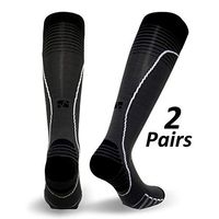 Vitalsox Silver Drystat Graduated Compression Socks (2 Pack), Dark Grey/Dark Grey, Large