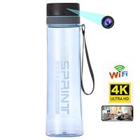 MeterMall Mini WiFi Wireless 4K HD Camera Calculator Portable Water Bottle Blue