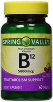 Spring Valley - Vitamin B-12 5000 mcg, Sublingual, Cherry Flavor, 60 Microlozenges