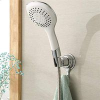 1 Pcs Adjustable Sucker Shower Head Stand Bracket with Towel Hook Bathroom Wall Mounted Vacuum Suction Cup Spray Holder Parts