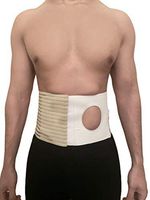 Abdominal Hernia Belt - Ostomy Supplies with 3.14" Ring/Hole for Post-Operative Care After Colostomy Ileostomy Surgery - Universal for Women and Men for Right or Left Stoma (Small)