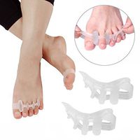 Gel Toe Separators & Stretchers, Toe Straightener Spreaders Pads Cushioning Bunion Relief Correctors for Plantar Fasciitis, Hammer Toes, Hallux Valgus Toe Relaxing - 24h Night Day Time Support (clear)