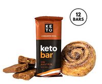 Perfect Keto Bars - The Cleanest Low Carb Keto Snacks with Collagen and MCT. No Sugar Added, Keto Diet Friendly - 3g Net Carbs, 19g Fat, 11g Protein - Keto Diet Food Dessert (Cinnamon Roll, 12 Bars)