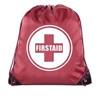 First Aid Backpack Drawstring Medical Bag for Emergencies or Epi Pen & Medicine - 10PK Maroon CA2500FirstAid S1