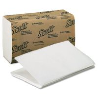 KIMBERLY-CLARK PROFESSIONAL SCOTT 1-Fold Paper Towels, 9 3/10 x 10 1/2, White - Includes 16 packs of 250 each.
