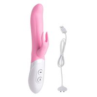 JADEKIOR 222x33mm Silicone USB Cable Multi-speeds Rabbit G Vibrartor Toys for Woman,Heating Vibrating Massager-Purple,Pink