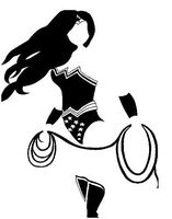 Wonder Woman Silhouette - 5.5" (Color BLACK) decal laptop tablet skateboard car windows stickers