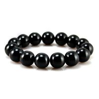 Power Ionic Health Tourmaline Black Bigger Beads Bracelet Yoga Wristband w/Box