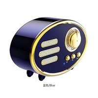 Del CID F03 Wireless Bluetooth Retro Speaker Speaker, Portable with FM Radio, Built-in Mic for Hands-Free Phone Call 4-5 Hrs Playtime, TF Card, USB & Aux Line-in Support Apple/Android, Sapphire Blue