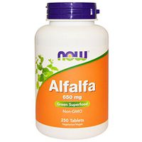 Alfalfa, 650 mg, 250 Tabs by Now Foods (Pack of 3)