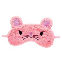 Shinywear Cute Rabbit Sleeping Eye Mask Plush Blindfold Travel Sleep Masks Super Soft Funny Eye Cover for Kids Girls and Adult (Pink Cartoon Mouse)