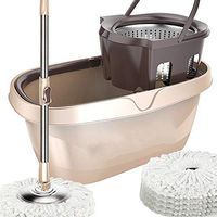 Broom and Dustpan With Long Handle Telescopic Upri Rotating mop - stainless steel lazy mop, household absorbent mop