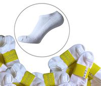 Diabetic no Show Low Non-Binding Loose Socks for Men - 2 Pack (10-13, White)