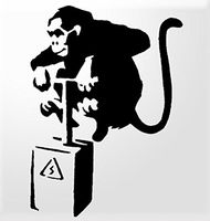 KEEN Monkey TNT Banksy Vinyl Decal Sticker|Car Truck Van Wall Laptop|BLACK|5.5 In|KCD737