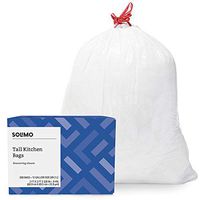 Amazon Brand - Solimo Tall Kitchen Drawstring Trash Bags, 13 Gallon, 200 Count