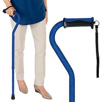 Vive Walking Cane - for Men & Women - Portable, Adjustable Offset Balance Stick - Lightweight & Sturdy Mobility Walker Aid for Arthritis, Elderly, Seniors & Handicap (Blue Geometry)