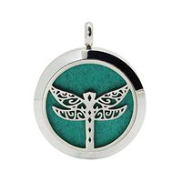 Aromatherapy Jewelry Dragonfly Hollow Filigree necklace Silver Plated Stainless Steel Essential Oils Diffuser Pendant 10 Felt Pads