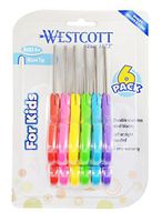 Westcott School Left and Right Handed Kids 5" Scissors, Blunt, 6 Pack (16454)