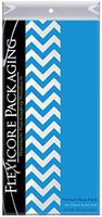 Flexicore Packaging Turquoise Gift Wrap Tissue Paper | Size: 15 Inch X 20 Inch | Count: 20 Sheets | Color: Solid Turquoise & Chevron