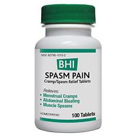 BHI Spasm Pain Cramp/Spasm Natural, Safe Homeopathic Relief - 100 Tablets