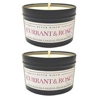 2 Pack Currant & Rose Scented Candles | Strong Scented Candles for Men & Women | All-Natural Non-Toxic Soy Candles, Scented Candles | Tin Travel Candle | Relaxing Aromatherapy Matte Black 8 oz
